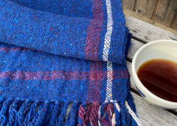 Schal Tweed dunkelblau